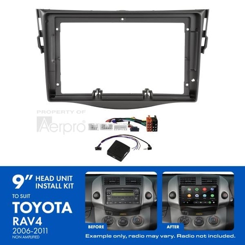Aerpro AKTO16 9 Inch install kit to suit Toyota rav4 2006-2011 Suits pioneer dmh-ap6650bt & kenwood dmx80axs