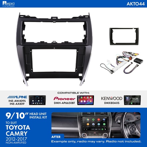 Aerpro AKTO44 9/10 Inch Install Kit To Suit Toyota Camry 2012-2017 [compatible With Pioneer, Kenwood & Alpine 9/10 Inch Head Units]