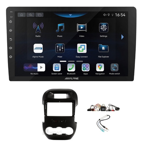 Alpine INE-AW409S 9" Wireless Apple CarPlay and Wireless Android Auto Head Unit with Aerpro AKFO2 9 Inch install kit to suit Ford ranger 2012-2015