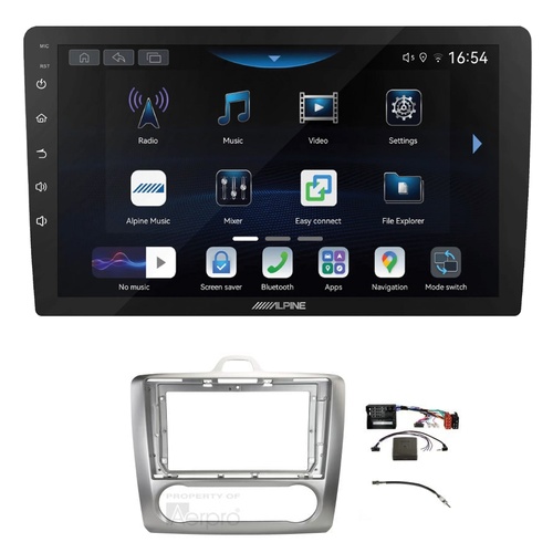 Alpine INE-AW409S 9" Wireless Apple CarPlay and Wireless Android Auto Head Unit with Aerpro AKFO8 9 Inch install kit to suit Ford focus 2007-2011