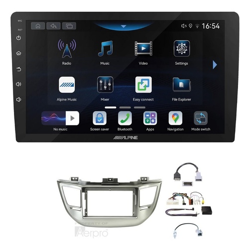 Alpine INE-AW409S 9" Wireless Apple CarPlay and Wireless Android Auto Head Unit with Aerpro AKHY11 9 Inch install kit to suit Hyundai tucson 2015-2018