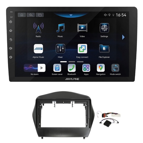 Alpine INE-AW409S 9" Wireless Apple CarPlay and Wireless Android Auto Head Unit with Aerpro AKHY17 9 Inch install kit to suit Hyundai ix35 2009-2013