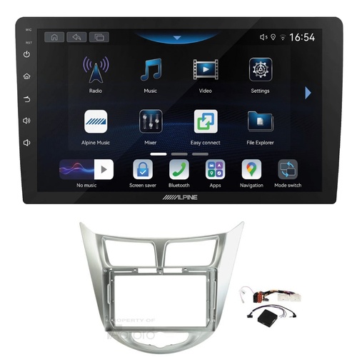 Alpine INE-AW409S 9" Wireless Apple CarPlay and Wireless Android Auto Head Unit with Aerpro AKHY22 9 Inch install kit to suit Hyundai accent 2011-2015