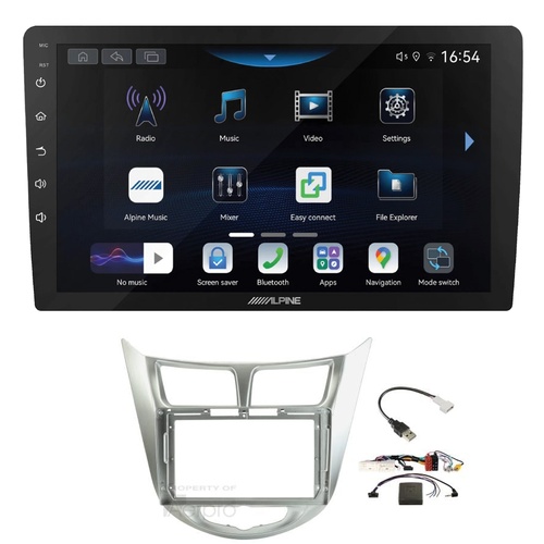 Alpine INE-AW409S 9" Wireless Apple CarPlay and Wireless Android Auto Head Unit with Aerpro AKHY23 9 Inch install kit to suit Hyundai accent 2016-2020