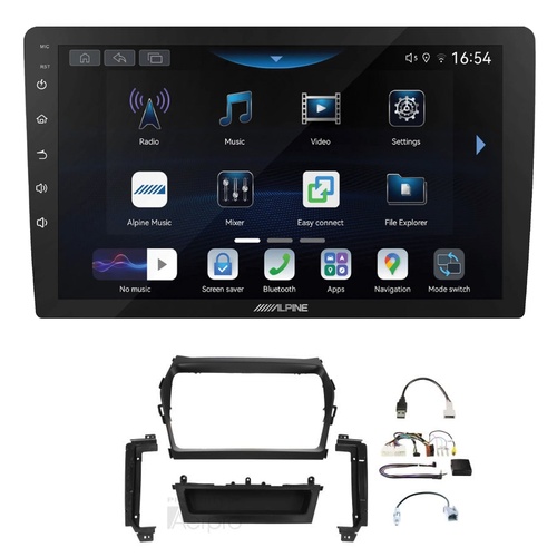 Alpine INE-AW409S 9" Wireless Apple CarPlay and Wireless Android Auto Head Unit with Aerpro AKHY25 9 Inch install kit to suit Hyundai santa fe 2013-20