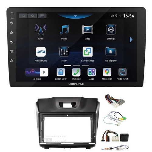 Alpine INE-AW409S 9" Wireless Apple CarPlay and Wireless Android Auto Head Unit with Aerpro AKIZ1B 9 Inch install kit to suit Holden Isuzu 2012-2020