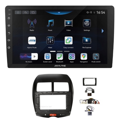 Alpine INE-AW409S 9" Wireless Apple CarPlay and Wireless Android Auto Head Unit with Aerpro AKMB14 9/10 Inch install kit to suit Mitsubishi & Peugeot 