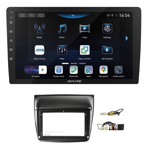 Alpine INE-AW409S 9" Wireless Apple CarPlay and Wireless Android Auto Head Unit with Aerpro AKMB2 9 Inch install kit to suit Mitsubishi triton & chall