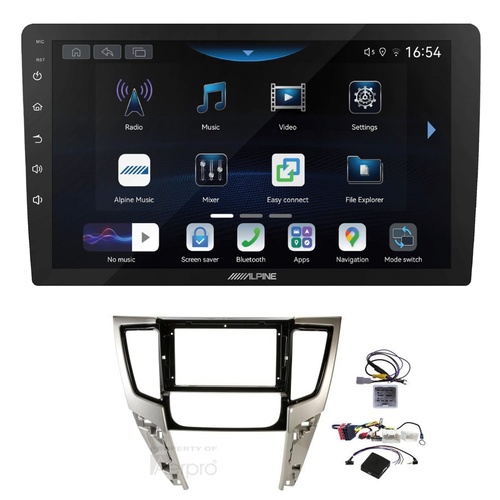 Alpine INE-AW409S 9" Wireless Apple CarPlay and Wireless Android Auto Head Unit with Aerpro AKMB27 9 Inch install kit to suit Mitsubishi triton 2019-