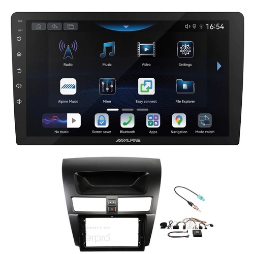 Alpine INE-AW409S 9" Wireless Apple CarPlay and Wireless Android Auto Head Unit with Aerpro AKMZ1 9 Inch install kit to suit Mazda bt-50 2012-2018