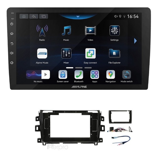 Alpine INE-AW409S 9" Wireless Apple CarPlay and Wireless Android Auto Head Unit with Aerpro AKNI14 9/10 Inch install kit to suit Nissan navara 2019-20