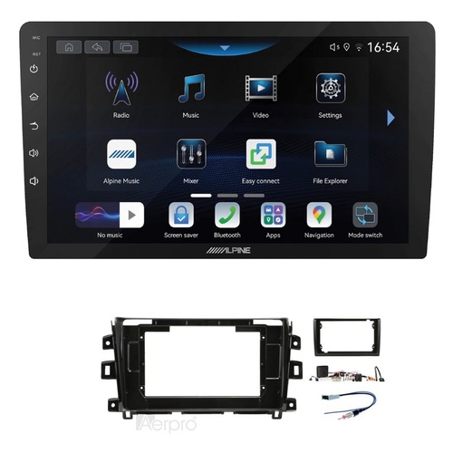 Alpine INE-AW409S 9" Wireless Apple CarPlay and Wireless Android Auto Head Unit with Aerpro AKNI15 9/10 Inch install kit to suit Nissan navara 2019-20