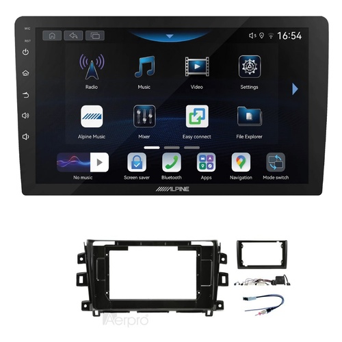 Alpine INE-AW409S 9" Wireless Apple CarPlay and Wireless Android Auto Head Unit with Aerpro AKNI3 9/10 Inch install kit to suit Nissan navara 2018-201