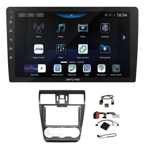 Alpine INE-AW409S 9" Wireless Apple CarPlay and Wireless Android Auto Head Unit with Aerpro AKSU12 9 Inch install kit to suit Subaru wrx 2014-2015