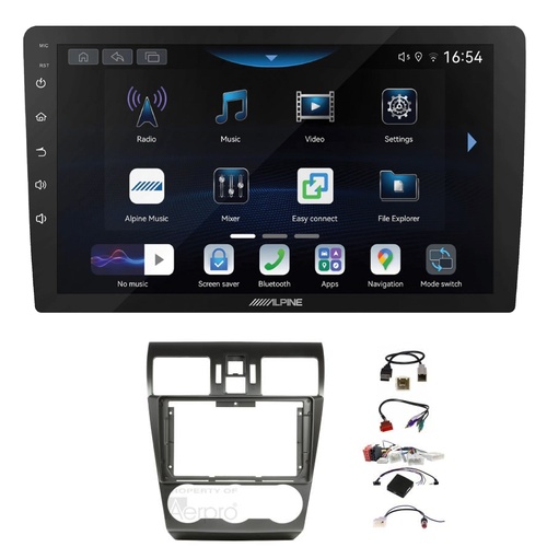 Alpine INE-AW409S 9" Wireless Apple CarPlay and Wireless Android Auto Head Unit with Aerpro AKSU13 9 Inch install kit to suit Subaru wrx 2014-2015