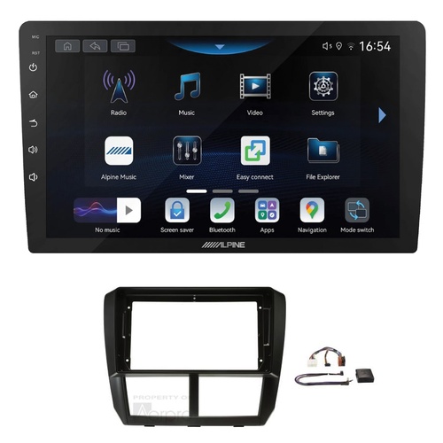 Alpine INE-AW409S 9" Wireless Apple CarPlay and Wireless Android Auto Head Unit with Aerpro AKSU5 9 Inch install kit to suit Subaru 2007-2011