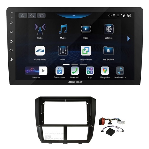 Alpine INE-AW409S 9" Wireless Apple CarPlay and Wireless Android Auto Head Unit with Aerpro AKSU6 9 Inch install kit to suit Subaru 2011-2014