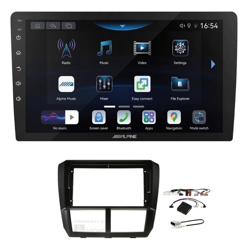 Alpine INE-AW409S 9" Wireless Apple CarPlay and Wireless Android Auto Head Unit with Aerpro AKSU7 9 Inch install kit to suit Subaru 2007-2014