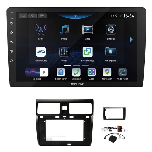 Alpine INE-AW409S 9" Wireless Apple CarPlay and Wireless Android Auto Head Unit with Aerpro AKSZ1 9/10 Inch install kit to suit Suzuki swift 2005-2010