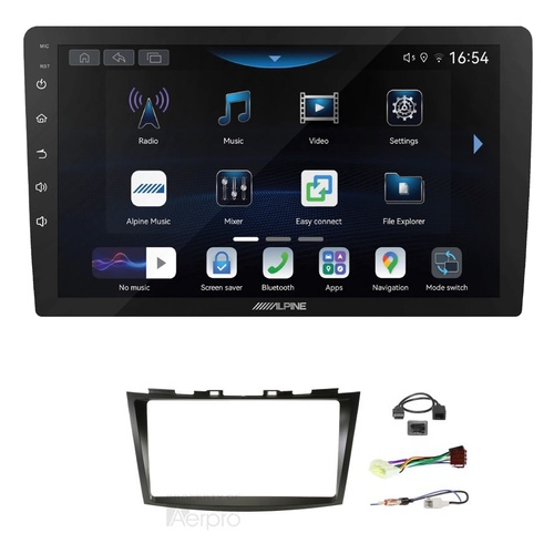 Alpine INE-AW409S 9" Wireless Apple CarPlay and Wireless Android Auto Head Unit with Aerpro AKSZ2 9 Inch install kit to suit Suzuki swift 2011-2017