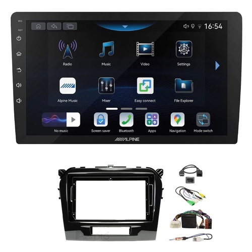 Alpine INE-AW409S 9" Wireless Apple CarPlay and Wireless Android Auto Head Unit with Aerpro AKSZ5 9 Inch install kit to suit Suzuki vitara 2015-