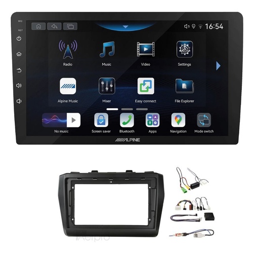 Alpine INE-AW409S 9" Wireless Apple CarPlay and Wireless Android Auto Head Unit with Aerpro AKSZ6 9 Inch install kit to suit Suzuki swift 2017-