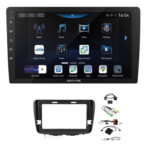 Alpine INE-AW409S 9" Wireless Apple CarPlay and Wireless Android Auto Head Unit with Aerpro AKSZ8 9 Inch install kit to suit Suzuki baleno 2016-2022