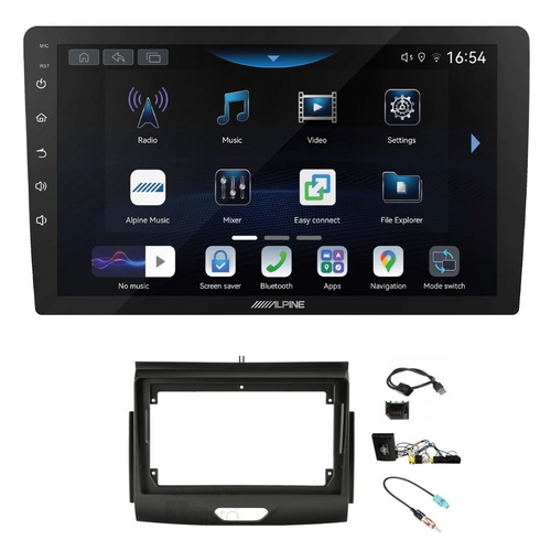 Alpine INE-AW409S 9" Wireless Apple CarPlay and Wireless Android Auto Head Unit with Aerpro AKTFO6 9 Inch install kit to suit Ford ranger & everest 20