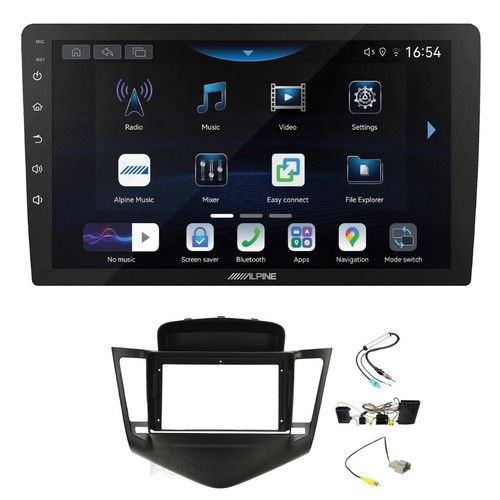 Alpine INE-AW409S 9" Wireless Apple CarPlay and Wireless Android Auto Head Unit with Aerpro AKTGM2 9 Inch install kit to suit Holden cruze 2009-2016