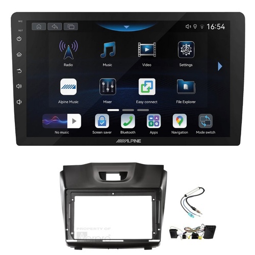Alpine INE-AW409S 9" Wireless Apple CarPlay and Wireless Android Auto Head Unit with Aerpro AKTGM9B 9 Inch install kit to suit Holden colorado 2014-20