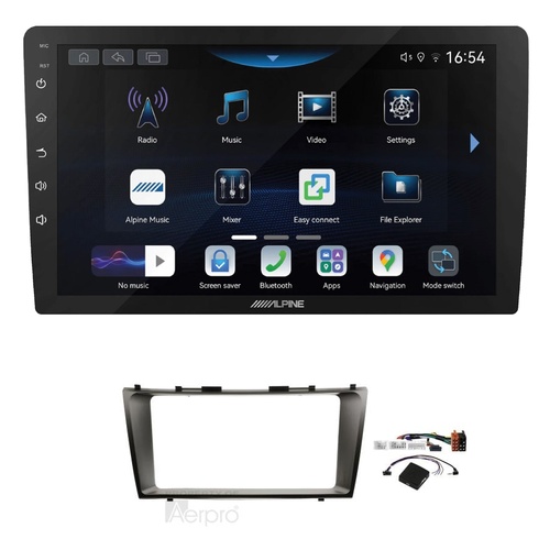 Alpine INE-AW409S 9" Wireless Apple CarPlay and Wireless Android Auto Head Unit with Aerpro AKTO1 9 Inch install kit to suit Toyota camry 2006-2011