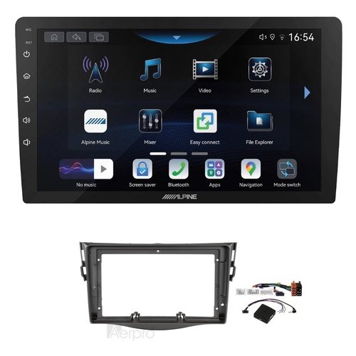 Alpine INE-AW409S 9" Wireless Apple CarPlay and Wireless Android Auto Head Unit with Aerpro AKTO16 9 Inch install kit to suit Toyota rav4 2006-2011