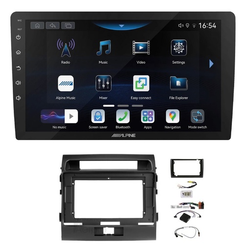 Alpine INE-AW409S 9" Wireless Apple CarPlay and Wireless Android Auto Head Unit with Aerpro AKTO17 9/10 Inch install kit to suit Toyota landcruiser 20