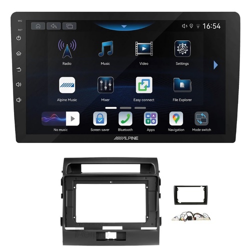 Alpine INE-AW409S 9" Wireless Apple CarPlay and Wireless Android Auto Head Unit with Aerpro AKTO18 9 Inch install kit to suit Toyota landcruiser 200 s