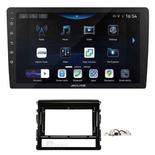 Alpine INE-AW409S 9" Wireless Apple CarPlay and Wireless Android Auto Head Unit with Aerpro AKTO26 9 Inch install kit to suit Toyota landcruiser 200