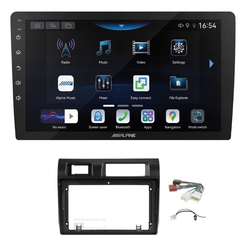 Alpine INE-AW409S 9" Wireless Apple CarPlay and Wireless Android Auto Head Unit with Aerpro AKTO29 9 Inch install kit to suit Toyota landcruiser 70 se