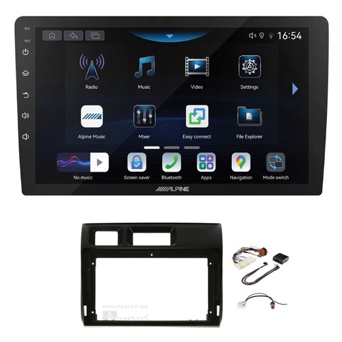 Alpine INE-AW409S 9" Wireless Apple CarPlay and Wireless Android Auto Head Unit with Aerpro AKTO35 9 Inch install kit to suit Toyota landcruiser 70 se