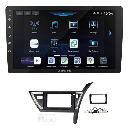 Alpine INE-AW409S 9" Wireless Apple CarPlay and Wireless Android Auto Head Unit with Aerpro AKTO39 9/10 Inch install kit to suit Toyota corolla hatch
