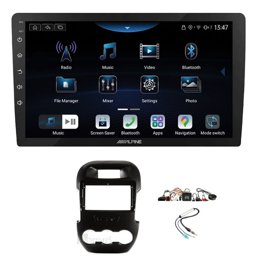 Alpine INE-AX809 9" Wireless Apple CarPlay and Wireless Android Auto Head Unit with Aerpro AKFO2 9 Inch install kit to suit Ford ranger 2012-2015