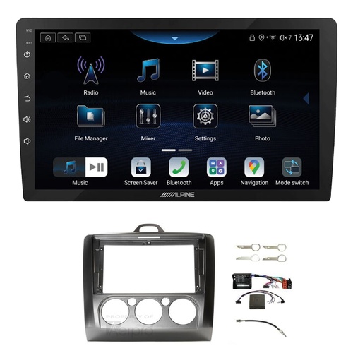Alpine INE-AX809 9" Wireless Apple CarPlay and Wireless Android Auto Head Unit with Aerpro AKFO5 9 Inch install kit to suit Ford focus 2005-2011