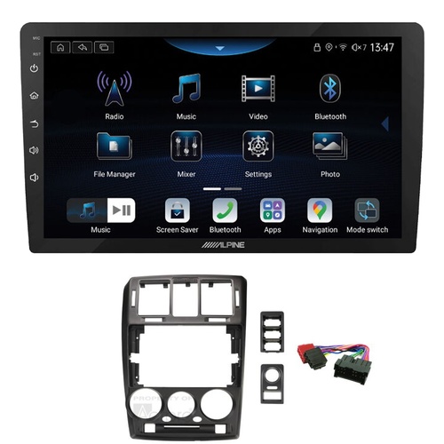 Alpine INE-AX809 9" Wireless Apple CarPlay and Wireless Android Auto Head Unit with Aerpro AKHY15 9 Inch install kit to suit Hyundai getz 2002-2005