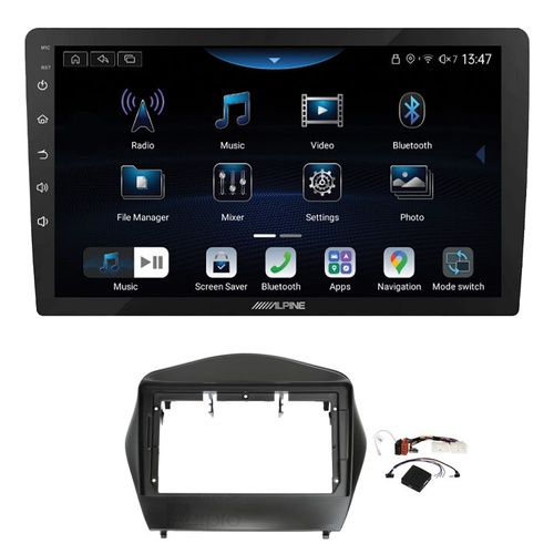 Alpine INE-AX809 9" Wireless Apple CarPlay and Wireless Android Auto Head Unit with Aerpro AKHY17 9 Inch install kit to suit Hyundai ix35 2009-2013