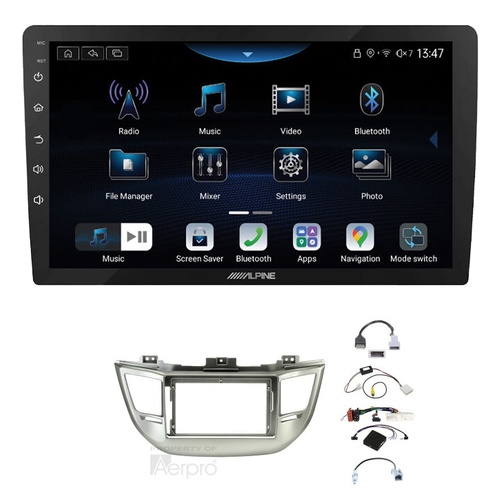 Alpine INE-AX809 9" Wireless Apple CarPlay and Wireless Android Auto Head Unit with Aerpro AKHY18 9 Inch install kit to suit Hyundai tucson 2016-2017