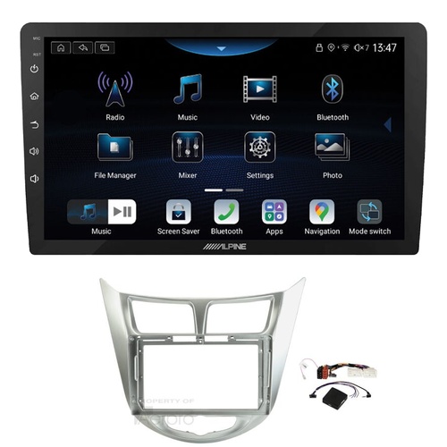 Alpine INE-AX809 9" Wireless Apple CarPlay and Wireless Android Auto Head Unit with Aerpro AKHY22 9 Inch install kit to suit Hyundai accent 2011-2015