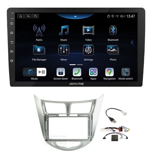 Alpine INE-AX809 9" Wireless Apple CarPlay and Wireless Android Auto Head Unit with Aerpro AKHY23 9 Inch install kit to suit Hyundai accent 2016-2020