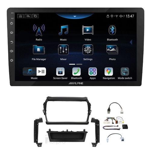 Alpine INE-AX809 9" Wireless Apple CarPlay and Wireless Android Auto Head Unit with Aerpro AKHY25 9 Inch install kit to suit Hyundai santa fe 2013-201