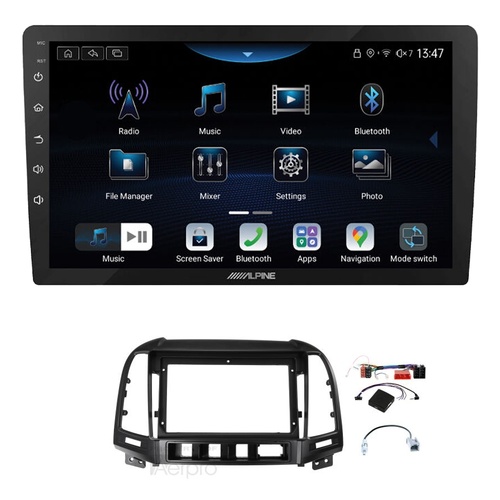 Alpine INE-AX809 9" Wireless Apple CarPlay and Wireless Android Auto Head Unit with Aerpro AKHY5 9 Inch install kit to suit Hyundai santa fe 2009-2012