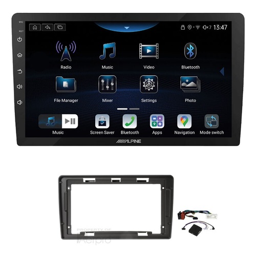 Alpine INE-AX809 9" Wireless Apple CarPlay and Wireless Android Auto Head Unit with Aerpro AKHY7 9 Inch install kit to suit Hyundai iload & imax 2008-