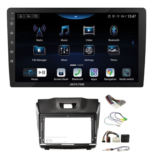 Alpine INE-AX809 9" Wireless Apple CarPlay and Wireless Android Auto Head Unit with Aerpro AKIZ1B 9 Inch install kit to suit Holden Isuzu 2012-2020
