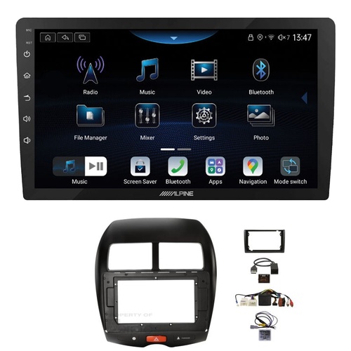 Alpine INE-AX809 9" Wireless Apple CarPlay and Wireless Android Auto Head Unit with Aerpro AKMB14 9/10 Inch install kit to suit Mitsubishi & Peugeot 2